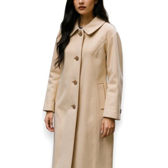 Vintage Pure Cashmere Car Coat Long Minimalist Overcoat - Picture 1 of 12